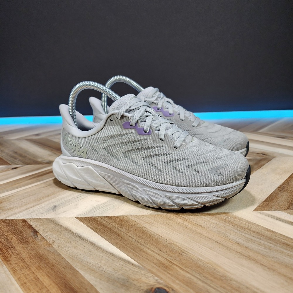Hoka Arahi 6 Harbor Mist Silver Purple Women's Running Shoes Size 6 1123195-HMSL